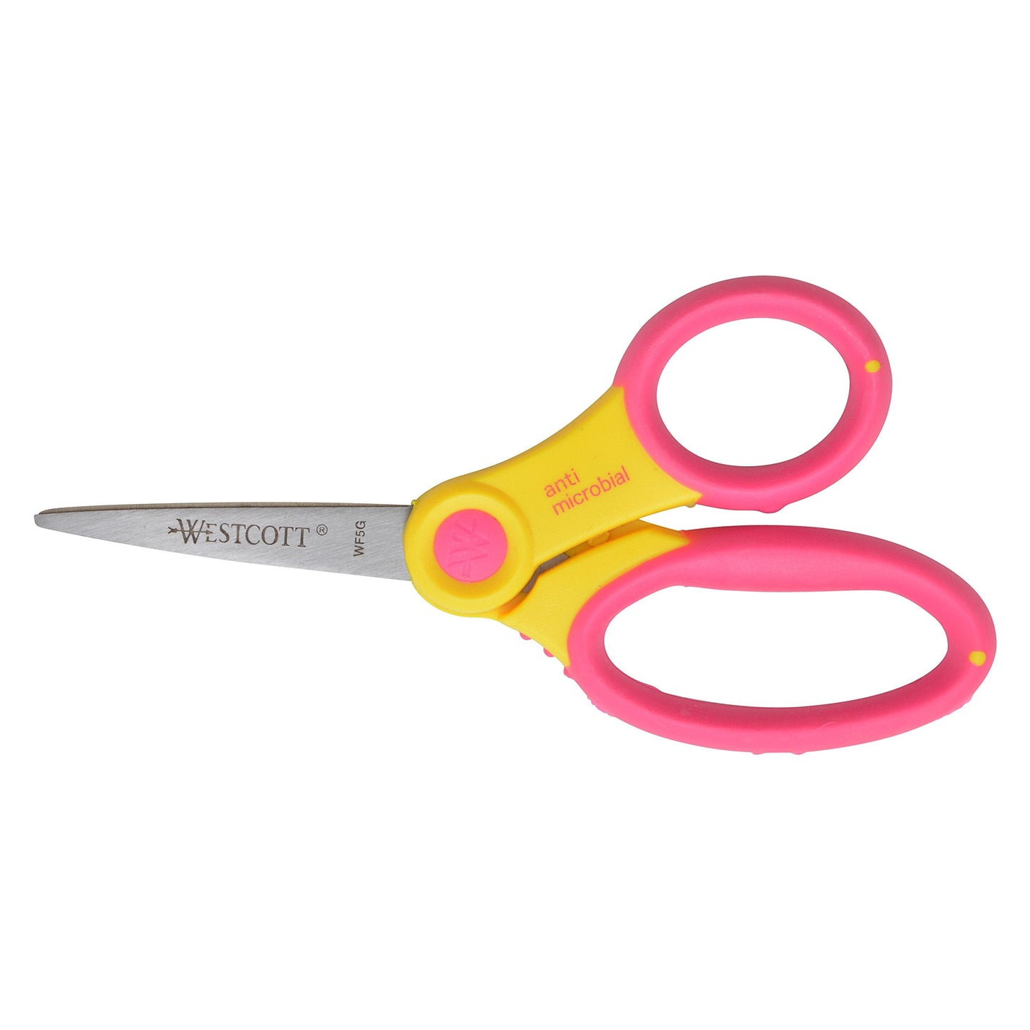 Westcott 14597 Right- and Left-Handed Kids Scissors, Soft Handle, 5-Inch Pointed Tip – Ages 4-8