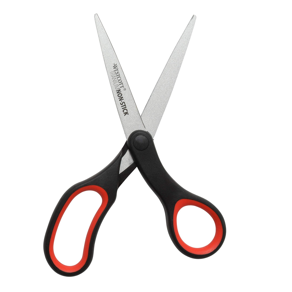 Westcott 8-Inch Titanium-Bonded Non-Stick Scissors, 2-Pack - Black and Red