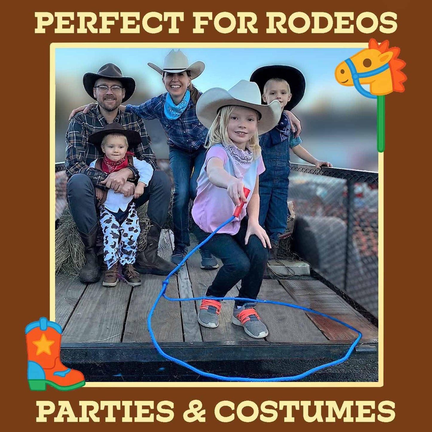 Western Stage Props Kiddie Trick Rope Lasso – Pre-Tied, Ages 4-10, Blue