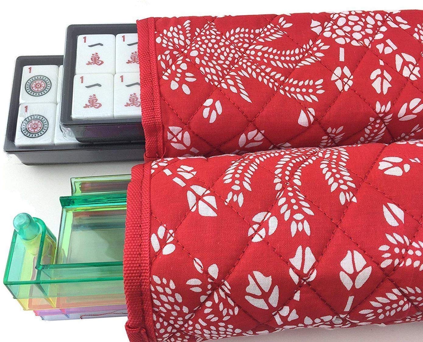 Westinghouse 166-Tile American Mahjong Set with Red Phoenix Soft Bag – 4-Color Pushers, Travel Case