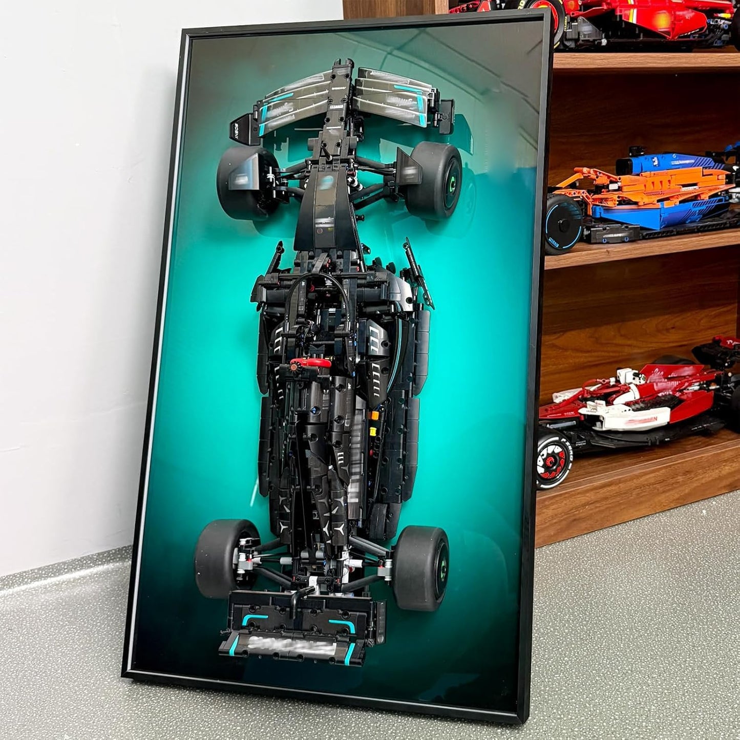 WETCEAOM Display Wallboard for Lego Technic W14 E 42171 Race Car – 19.7 x 31.5 in Wall Mount