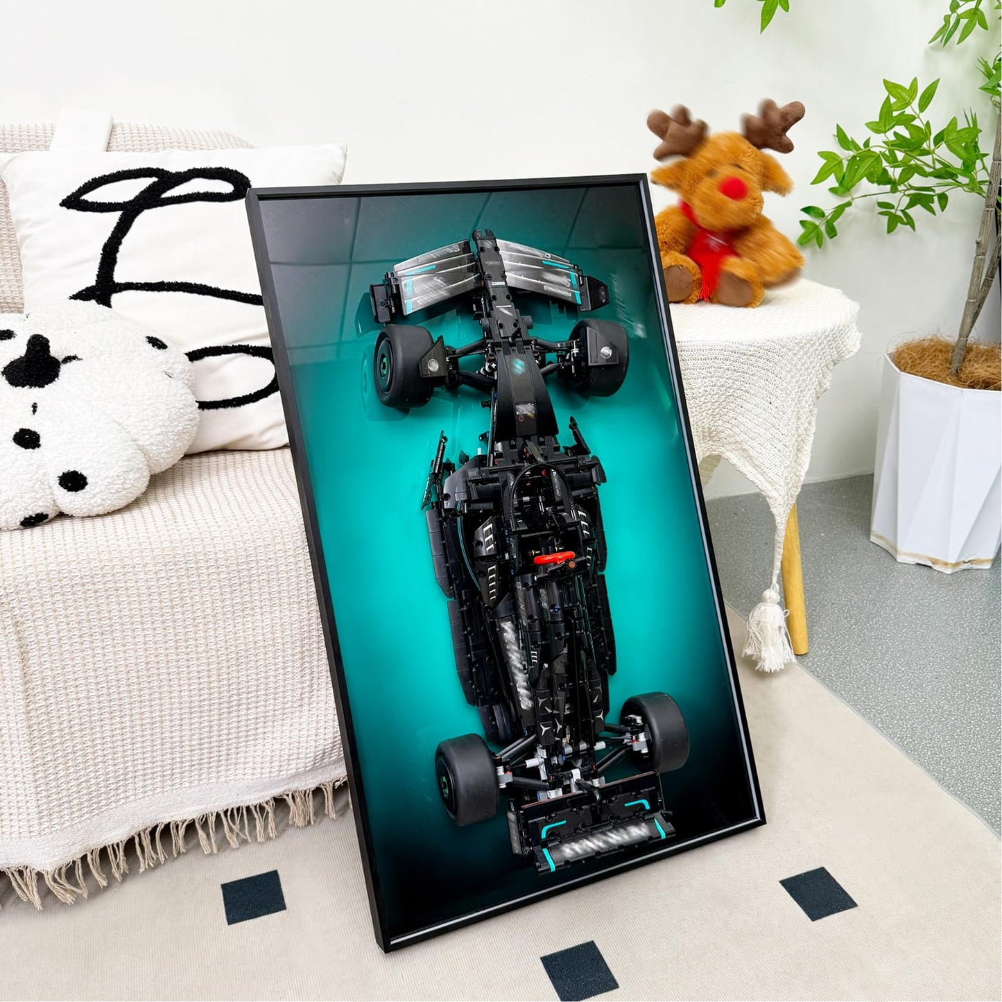 WETCEAOM Display Wallboard for Lego Technic W14 E 42171 Race Car – 19.7 x 31.5 in Wall Mount