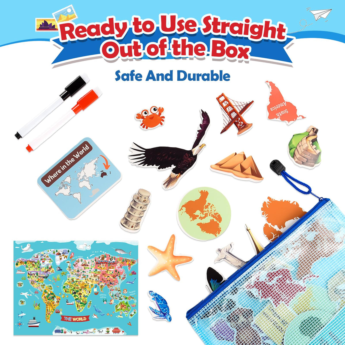WethCorp Geography Busy Book – Educational Toy for Kids Aged 3-8 | Travel-Friendly Learning