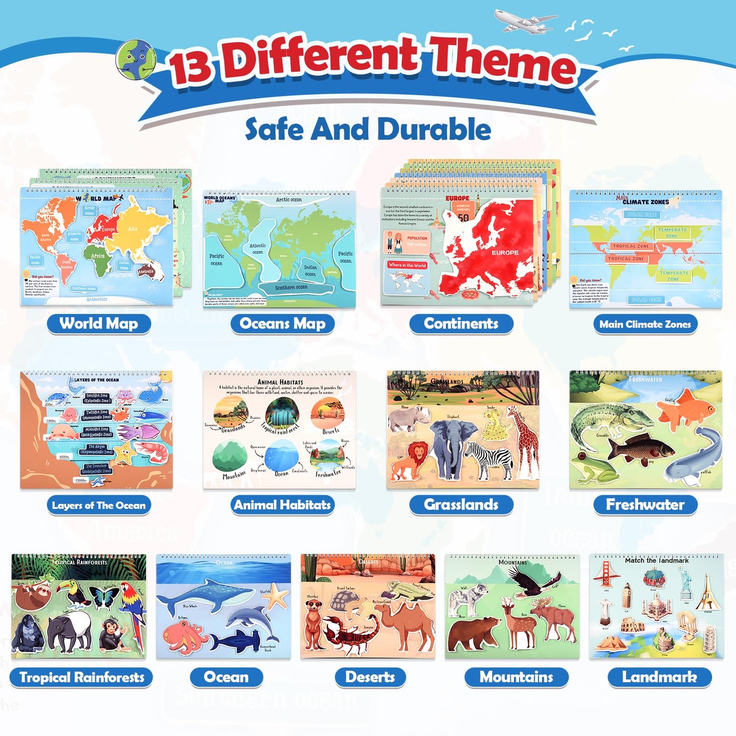 WethCorp Geography Busy Book – Educational Toy for Kids Aged 3-8 | Travel-Friendly Learning
