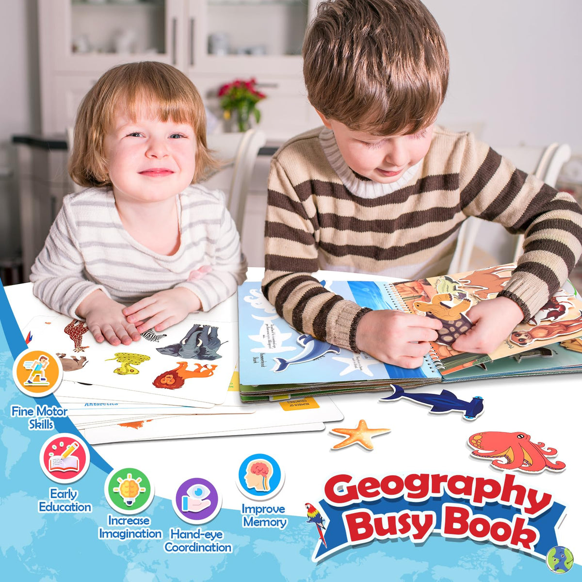 WethCorp Geography Busy Book – Educational Toy for Kids Aged 3-8 | Travel-Friendly Learning