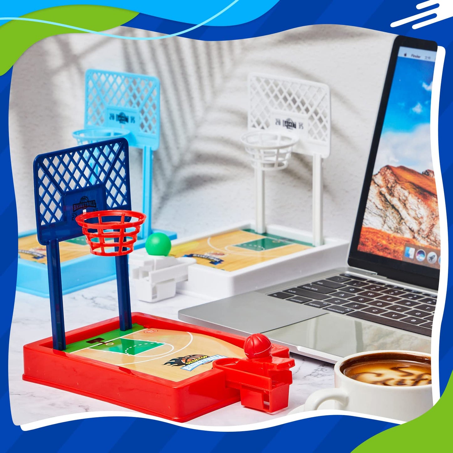 Wettarn 12 Pack Mini Basketball Desktop Arcade Game – Desk Toy & Party Favors