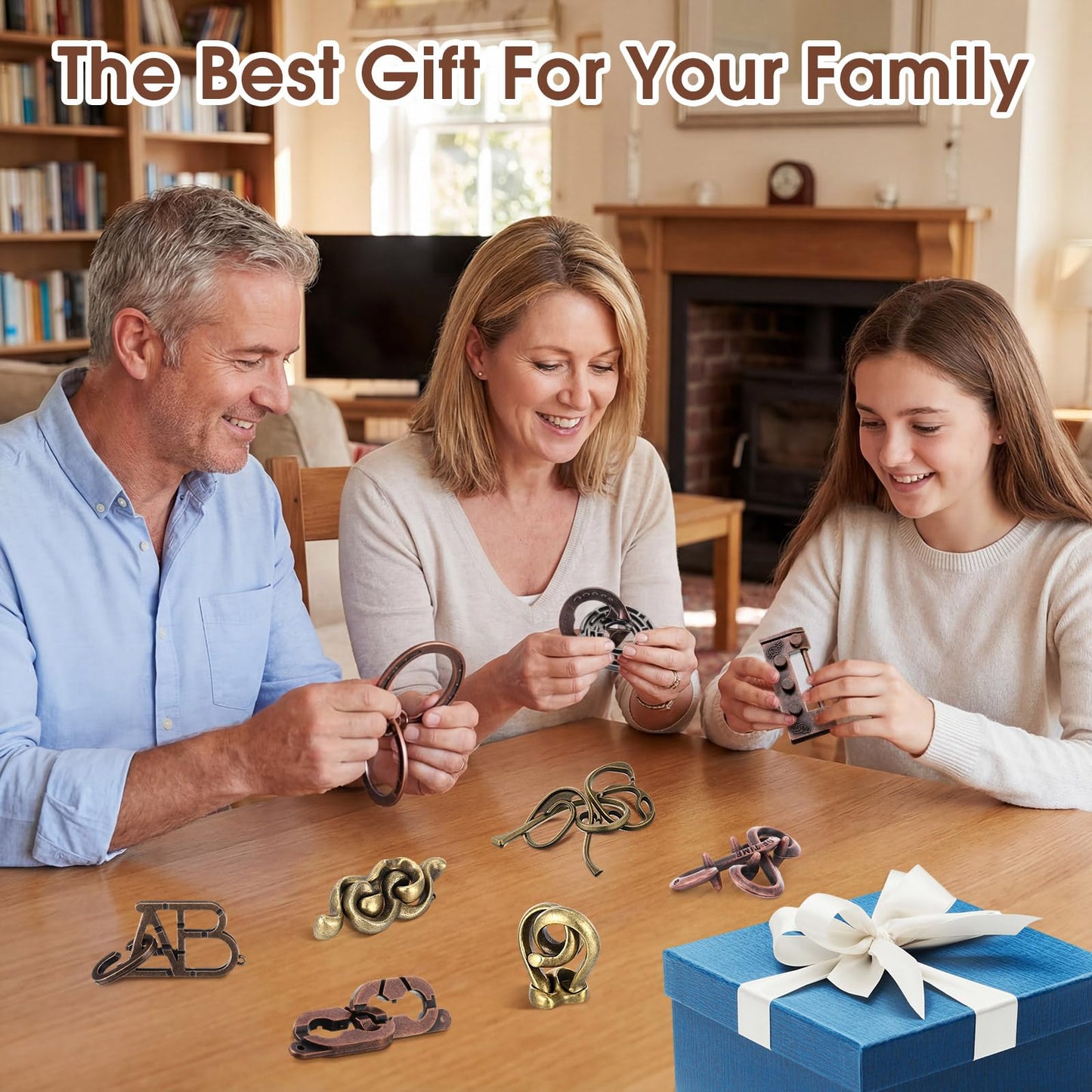 Wettarn 9 Pcs Metal Brain Teasers – Interlocking Steel Puzzles for Adults