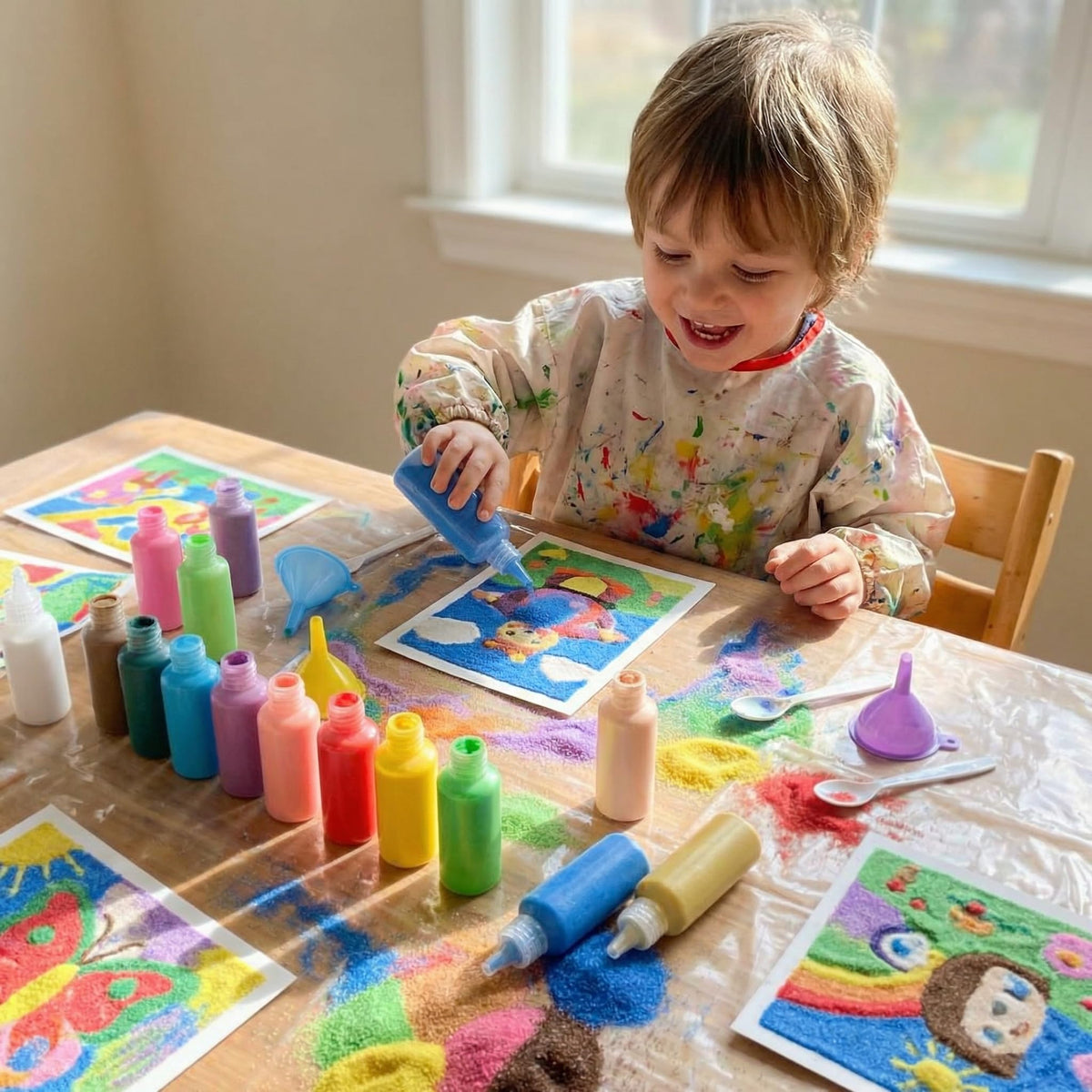 Wettarn 60 Pcs Colored Art Sand Kit – Non-Toxic DIY Sand Art for Kids & Adults