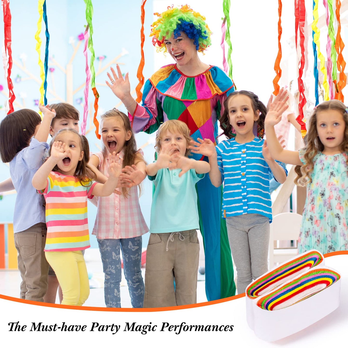 Wettarn 24 Pieces Mouth Coils Vomit Paper – Colorful Magic Tricks & Clown Props