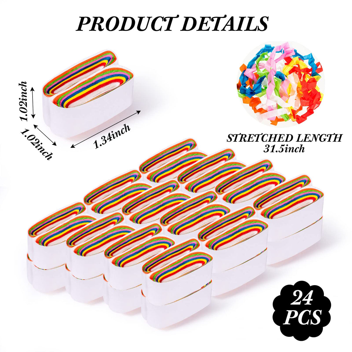 Wettarn 24 Pieces Mouth Coils Vomit Paper – Colorful Magic Tricks & Clown Props