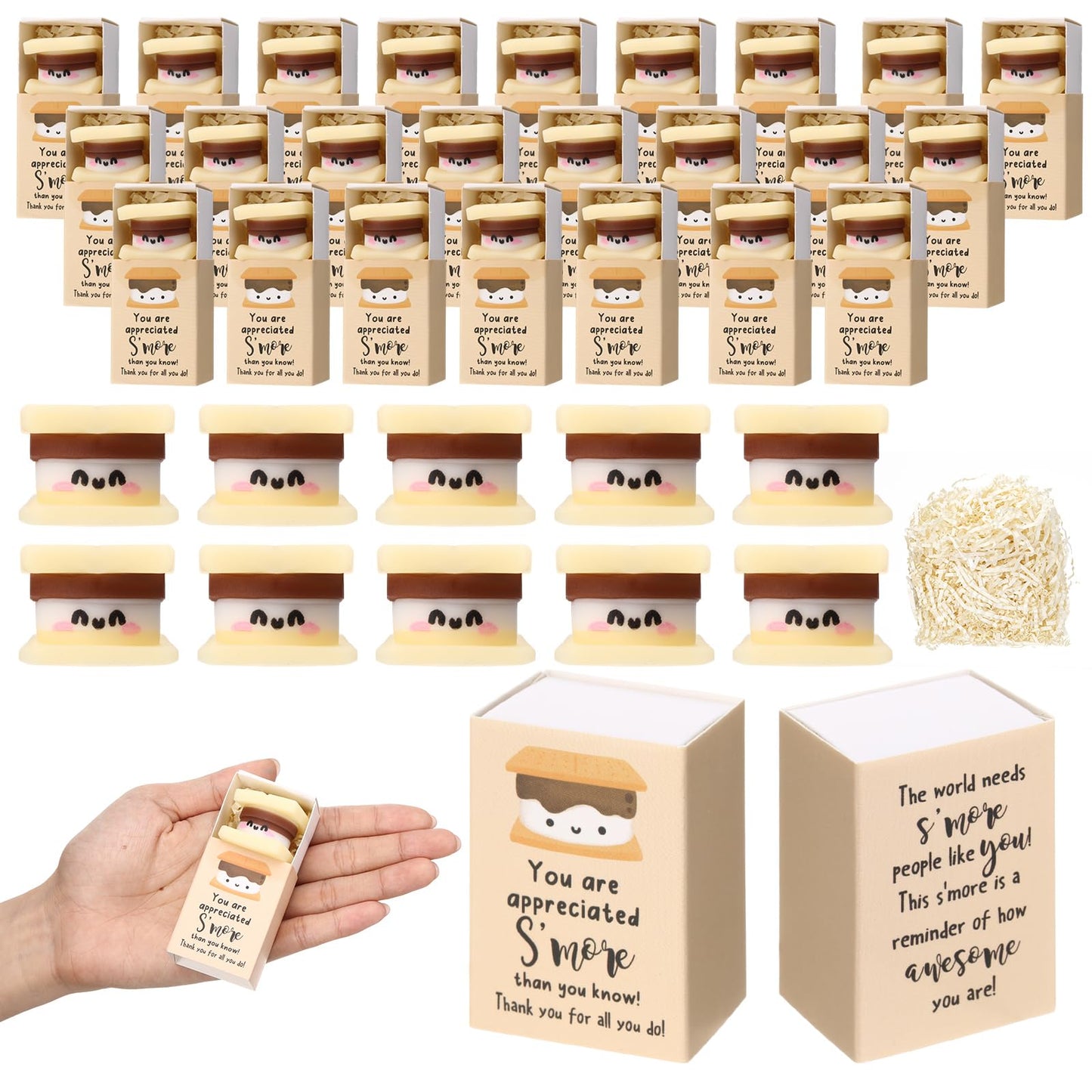 Wettarn 36-Piece S'more Stress Ball Gift Set with Thank You Boxes – Office Appreciation