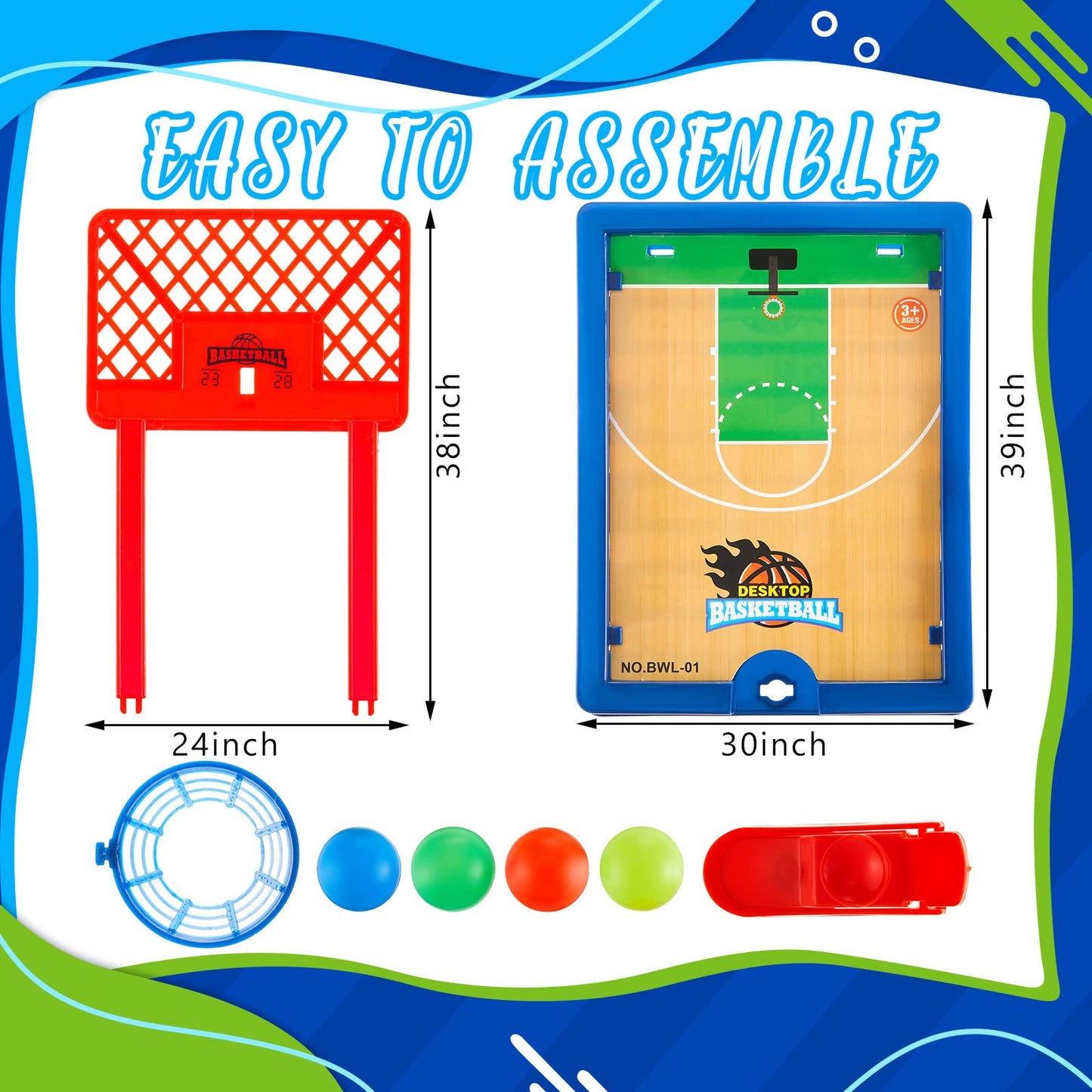 Wettarn 12 Pack Mini Basketball Desktop Arcade Game – Desk Toy & Party Favors