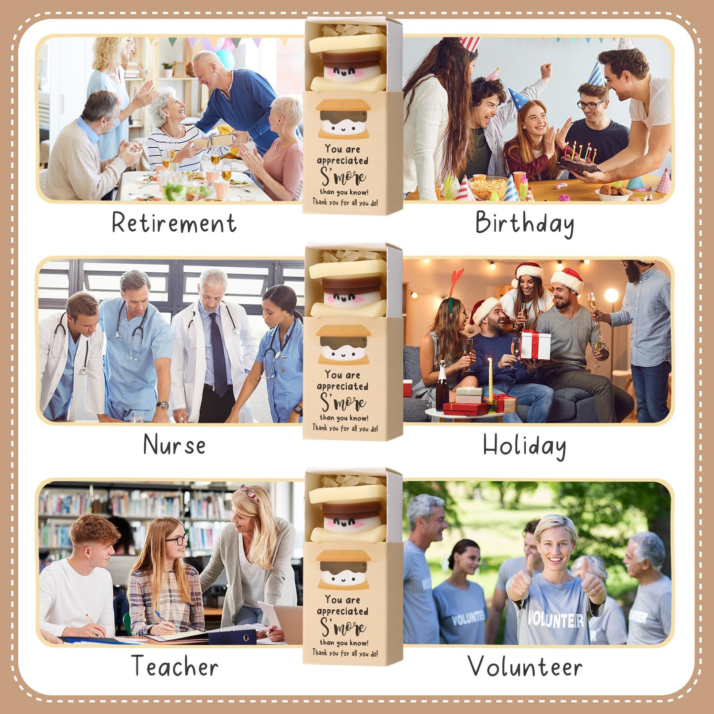 Wettarn 36-Piece S'more Stress Ball Gift Set with Thank You Boxes – Office Appreciation
