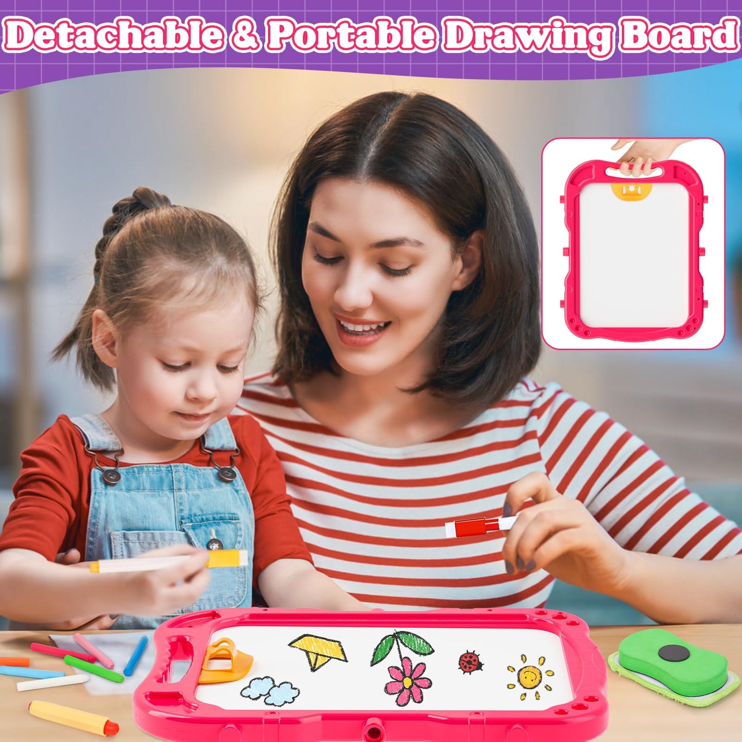 Weudear Kids Easel – Double-Sided Magnetic Art Board for Ages 3+