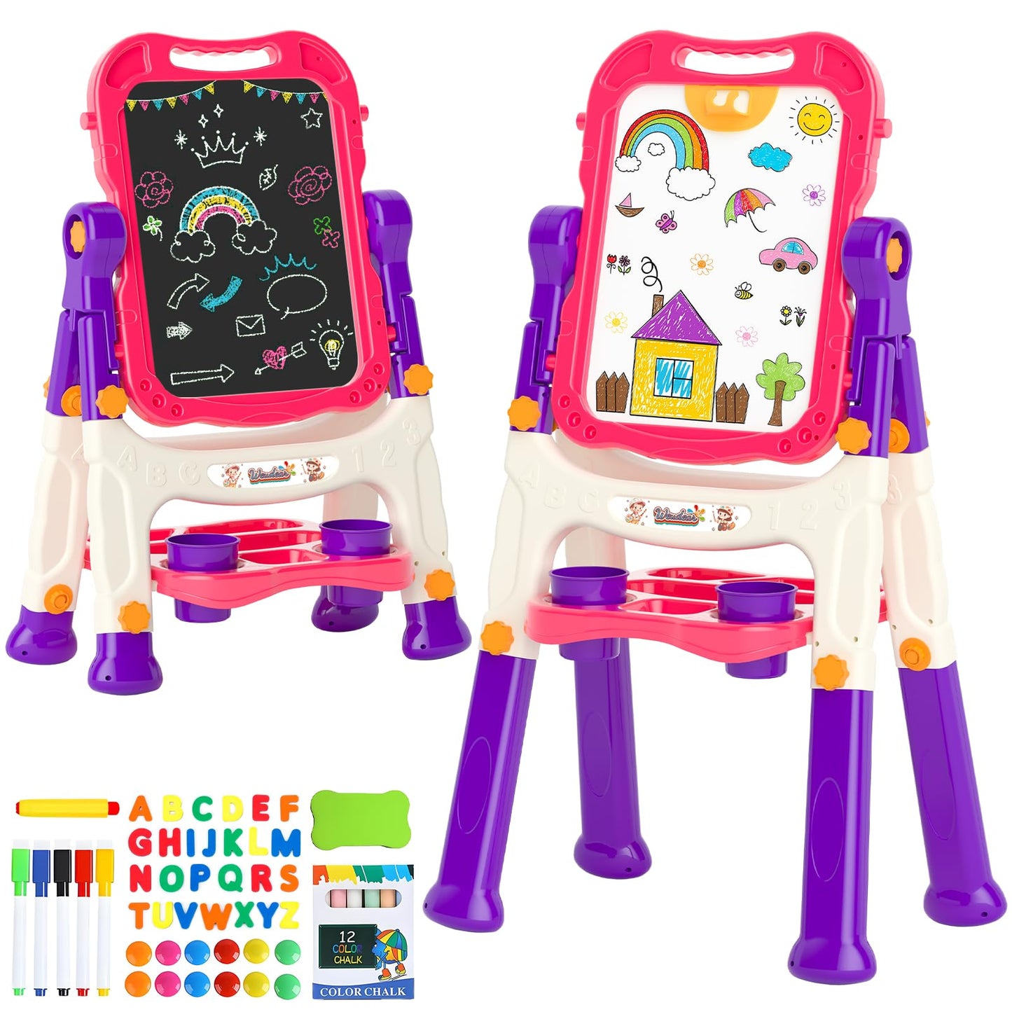 Weudear Kids Easel – Double-Sided Magnetic Art Board for Ages 3+