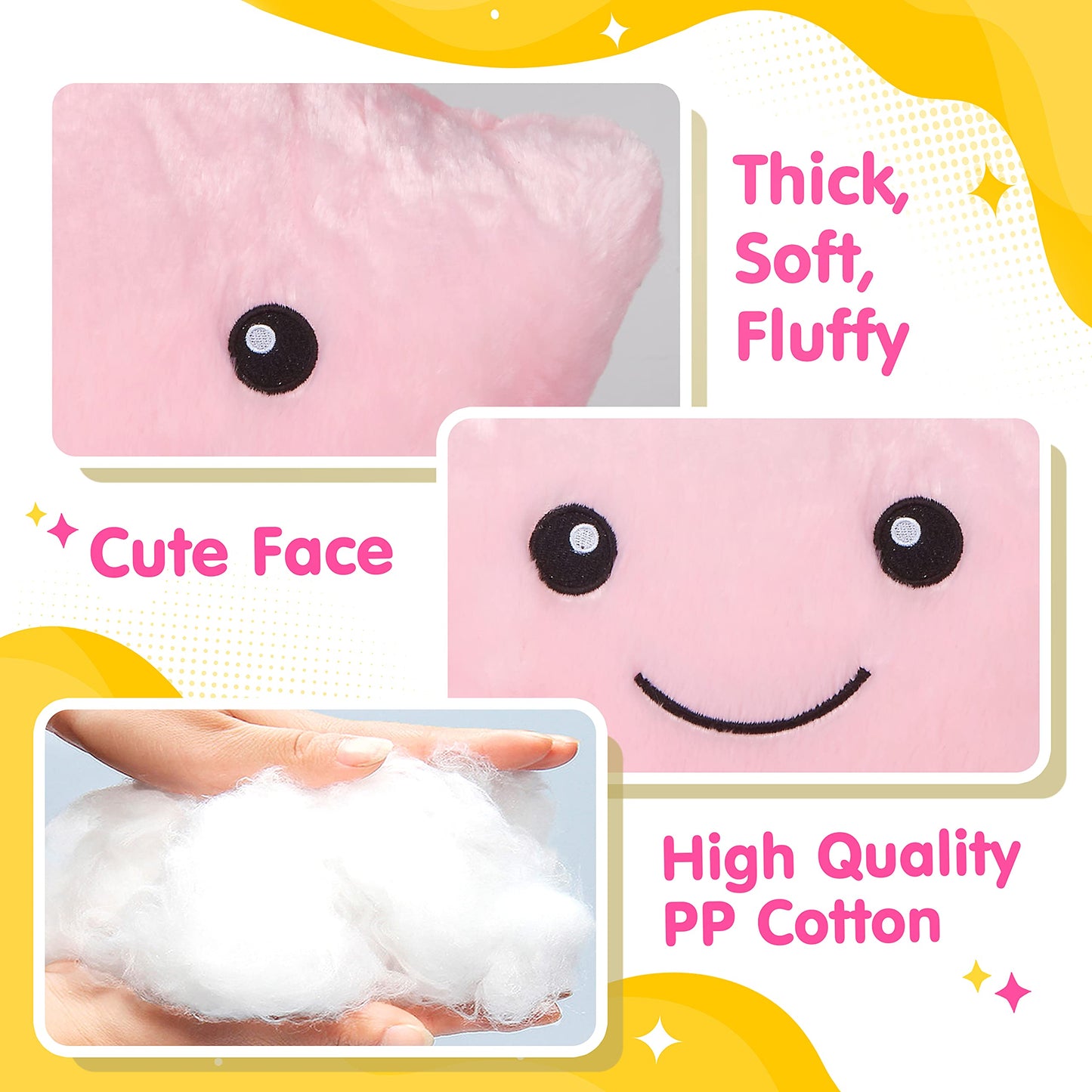 WEWILL 13 inch Twinkle Star LED Night Light Plush Pillow – Soft Glow Toy for Kids