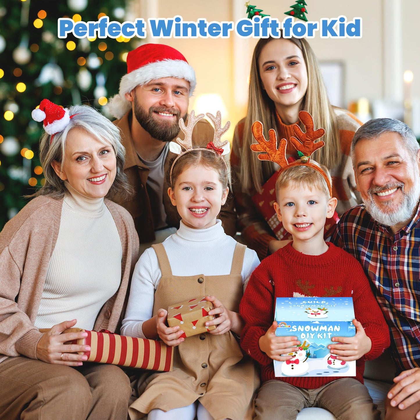 Wewwewa Snowman Kit - 3-Piece Build-A-Snowman DIY Clay Kit for Kids