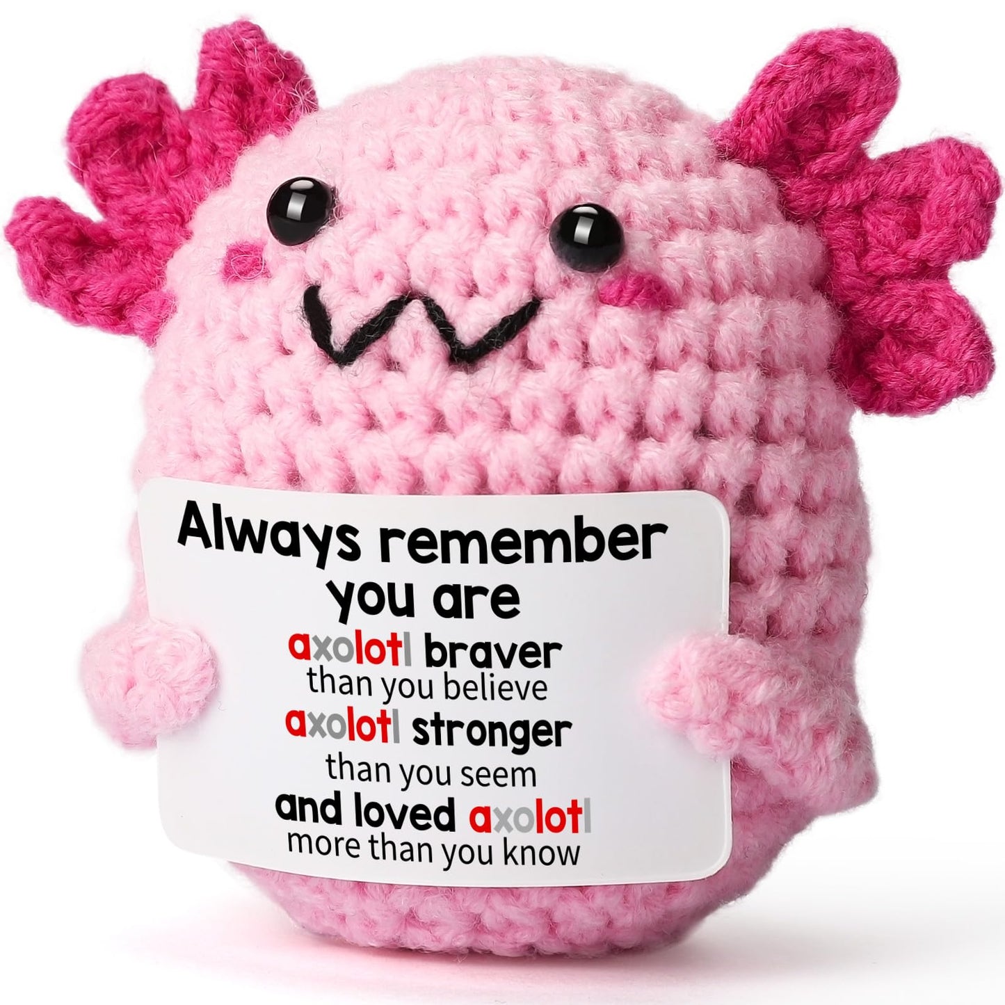 WEYON Crochet Axolotl Plush — Valentines Gift for Teens | Handmade Keepsake