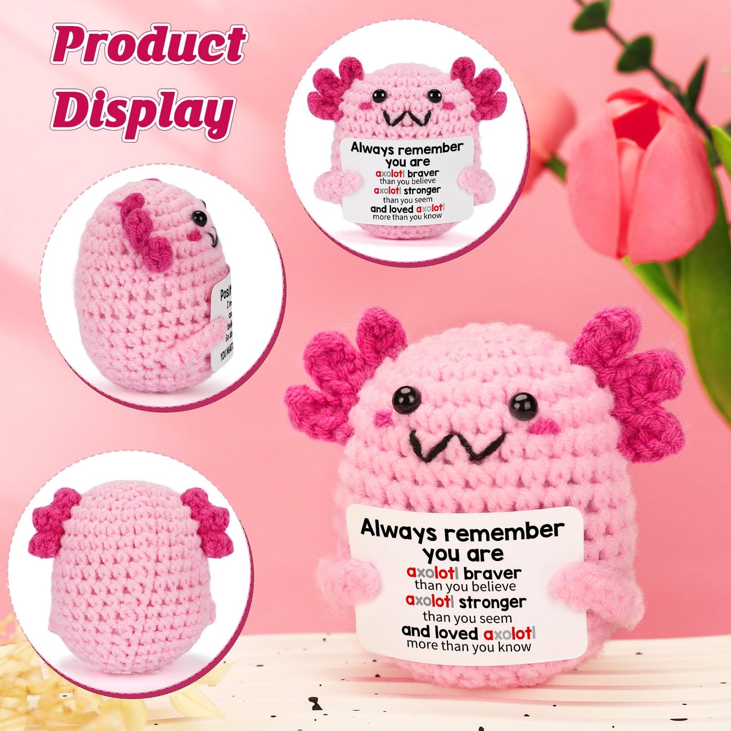 WEYON Crochet Axolotl Plush — Valentines Gift for Teens | Handmade Keepsake