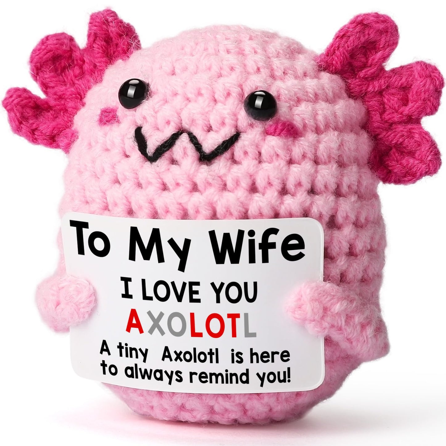 WEYON Mini Crochet Axolotl — Thoughtful Wife Gift from Husband for Mother's Day, Birthday, Christmas & Anniversary