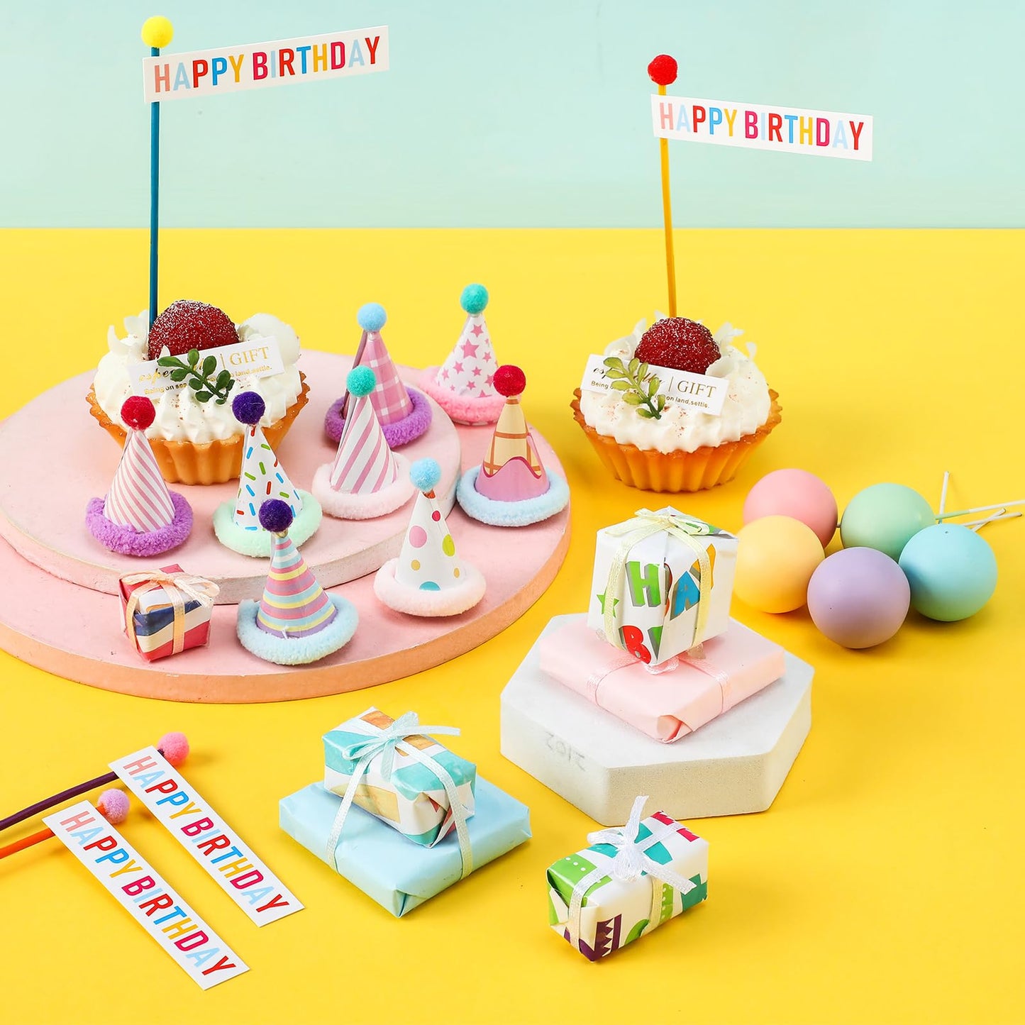 Weysat 22 Pcs Animal Party Decorations Kit – Jungle Safari Birthday Toppers & Gift Boxes