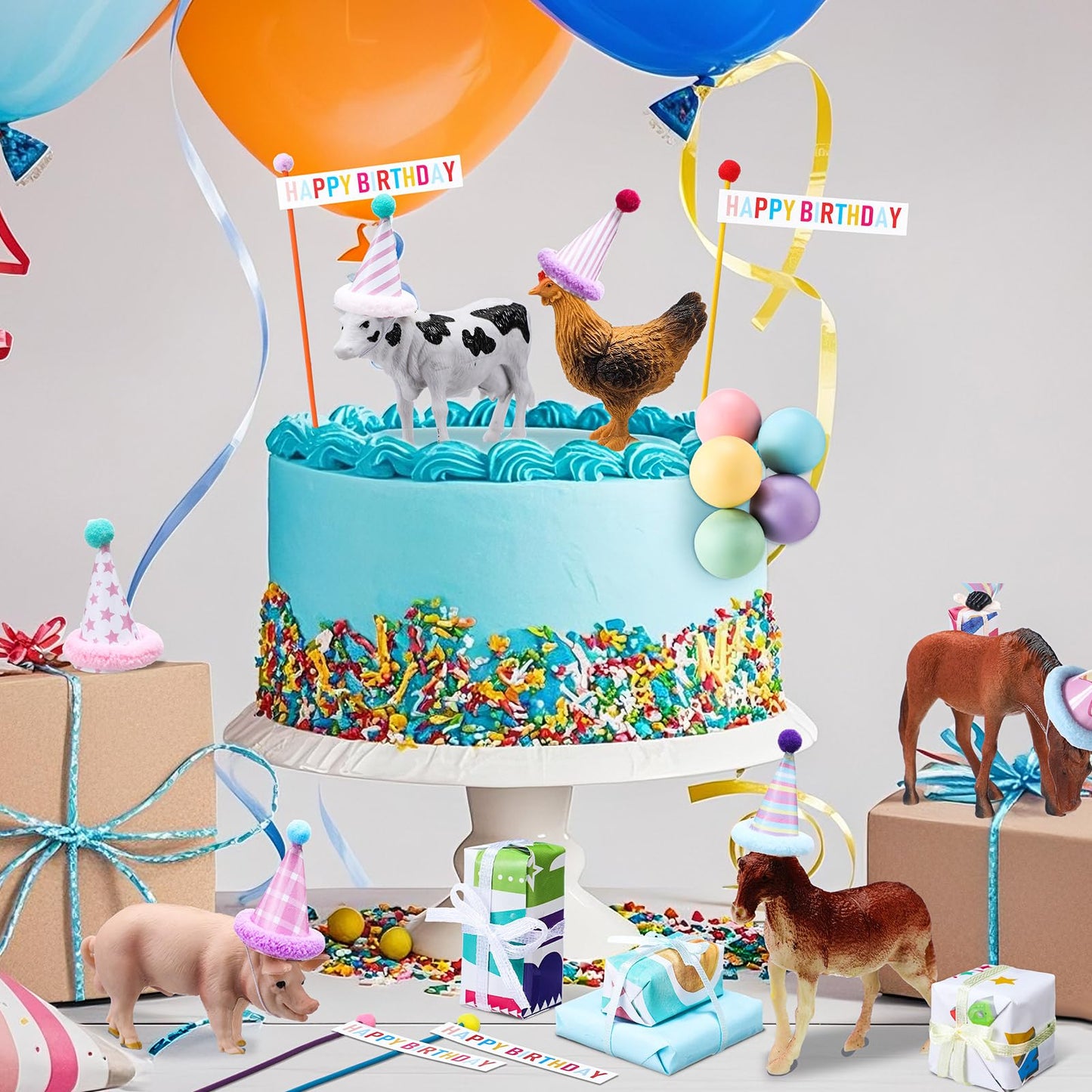 Weysat 22 Pcs Animal Party Decorations Kit – Jungle Safari Birthday Toppers & Gift Boxes