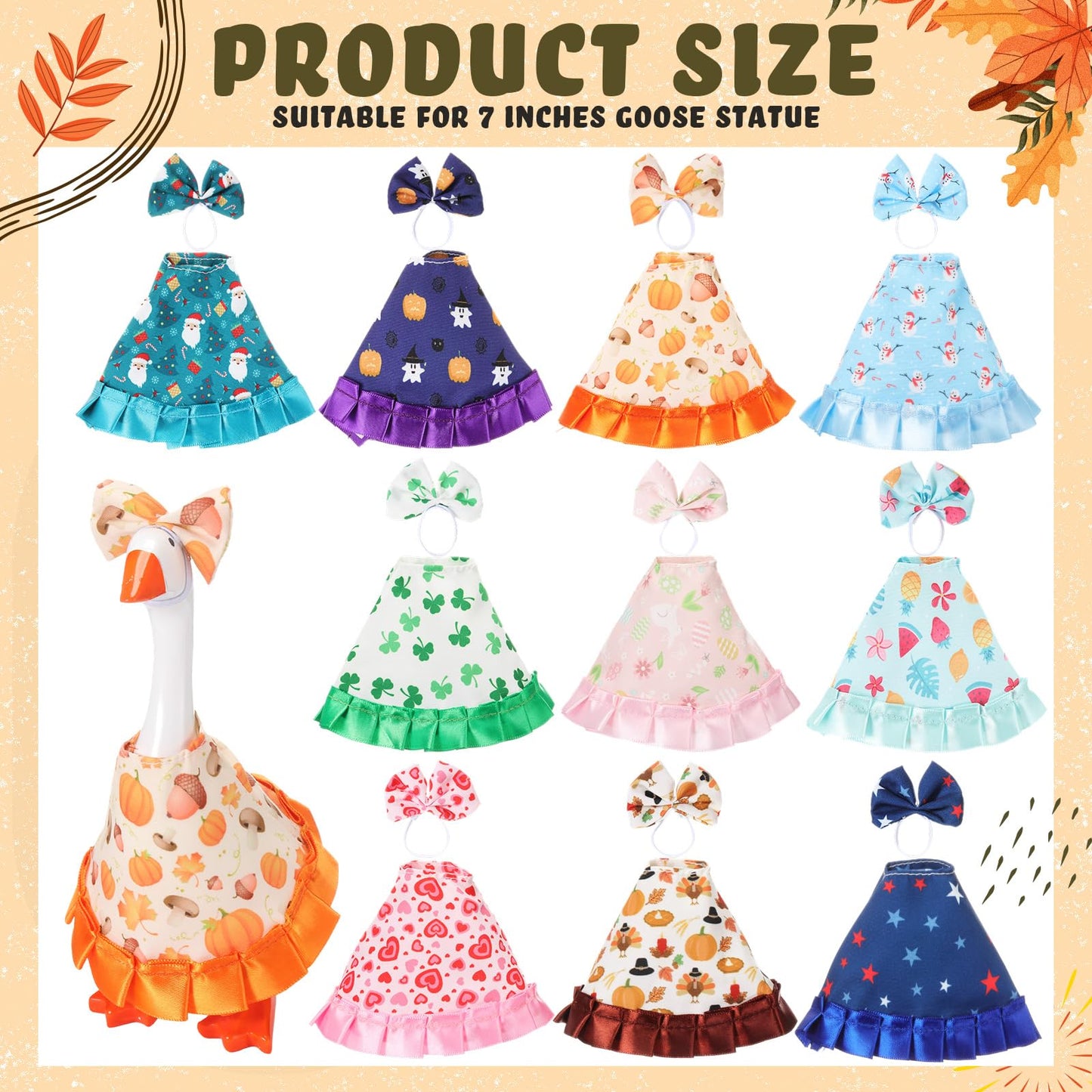Weysat 10-Set Valentines Mini Desk Goose Outfit Bundle – 7-Inch Desk Decor Costumes