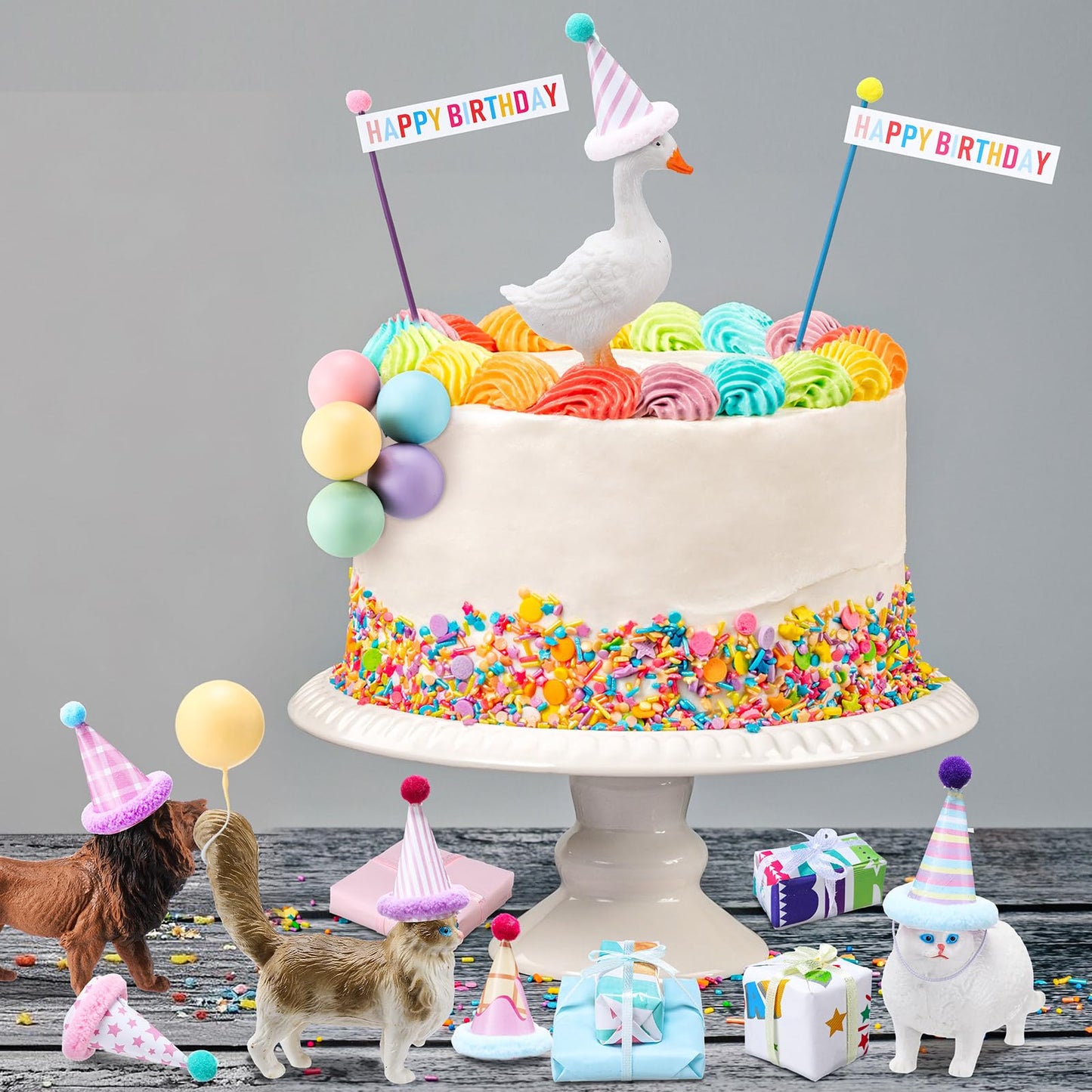 Weysat 22 Pcs Animal Party Decorations Kit – Jungle Safari Birthday Toppers & Gift Boxes