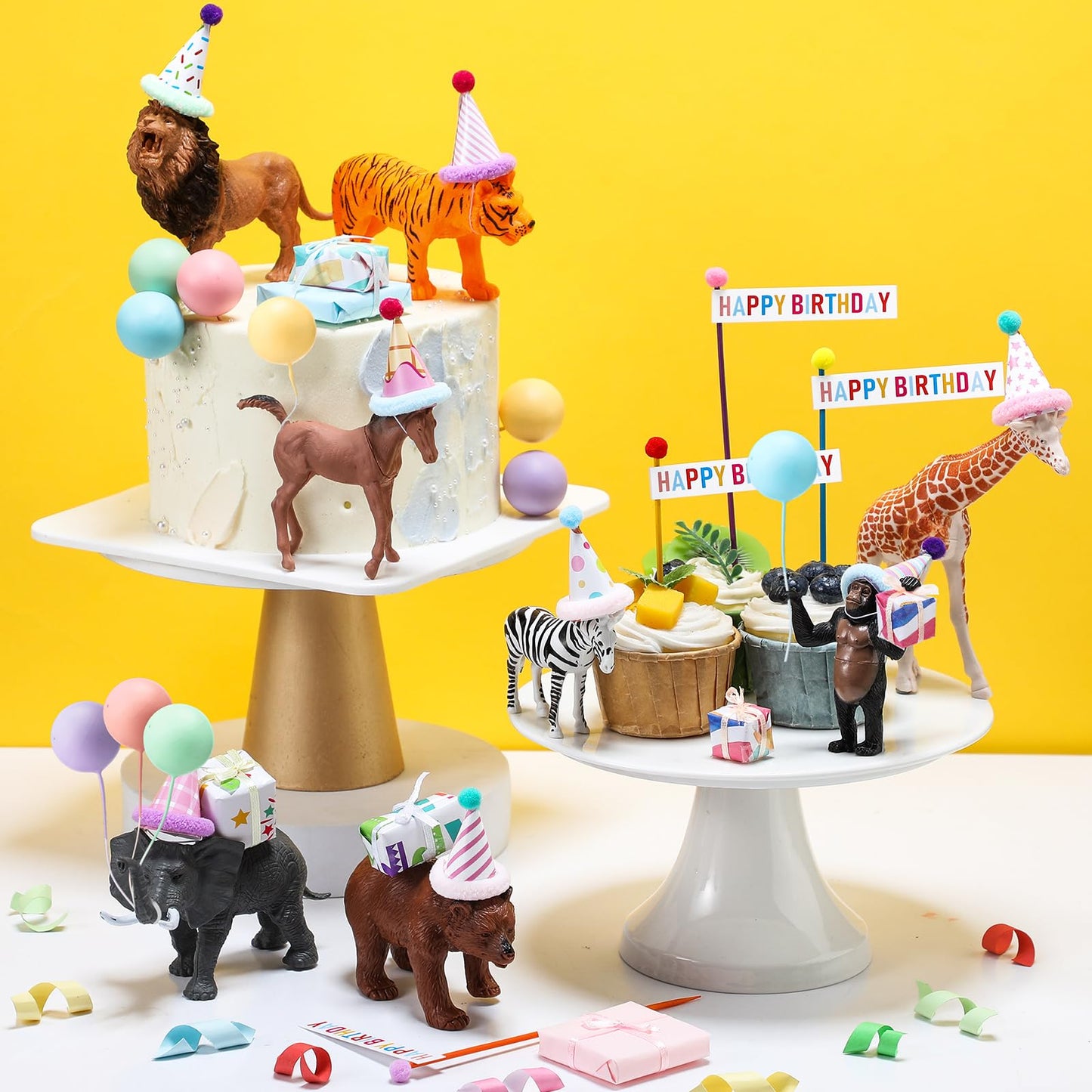 Weysat 22 Pcs Animal Party Decorations Kit – Jungle Safari Birthday Toppers & Gift Boxes