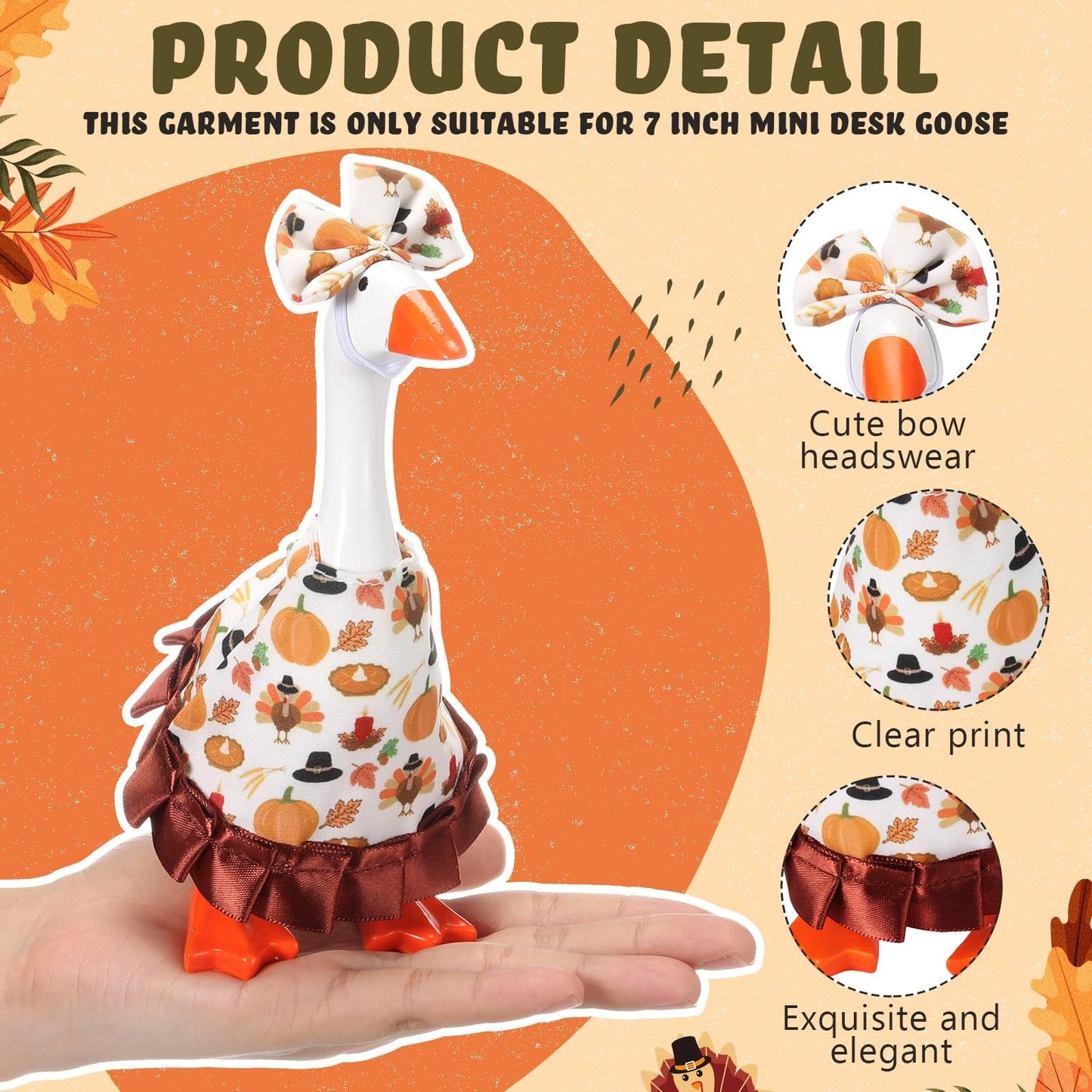 Weysat 10-Set Valentines Mini Desk Goose Outfit Bundle – 7-Inch Desk Decor Costumes