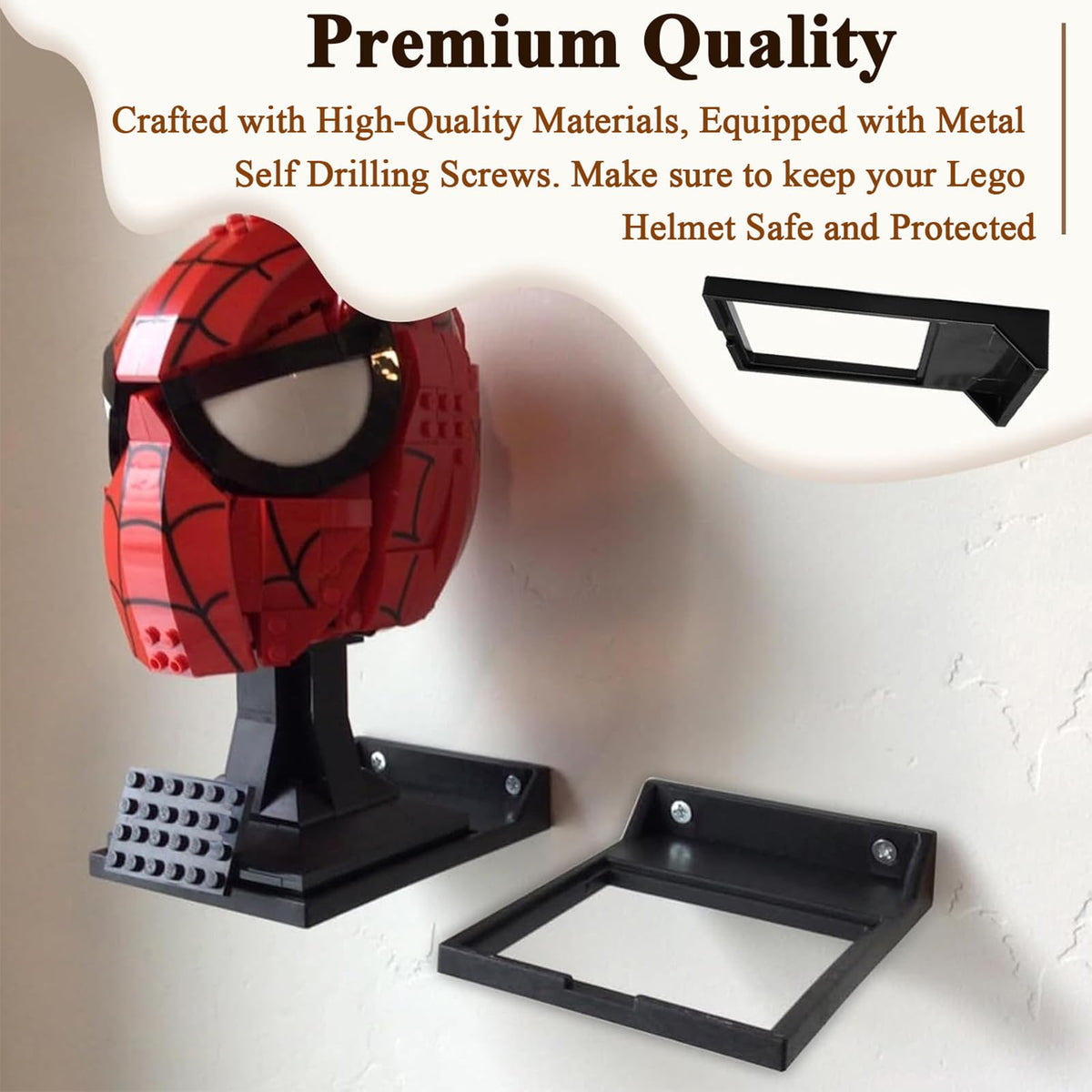 WFCYX 8-Pc Black Lego Helmet Wall Mount Display Stand | Fits Boba Fett, Vader, Luke Skywalker & More