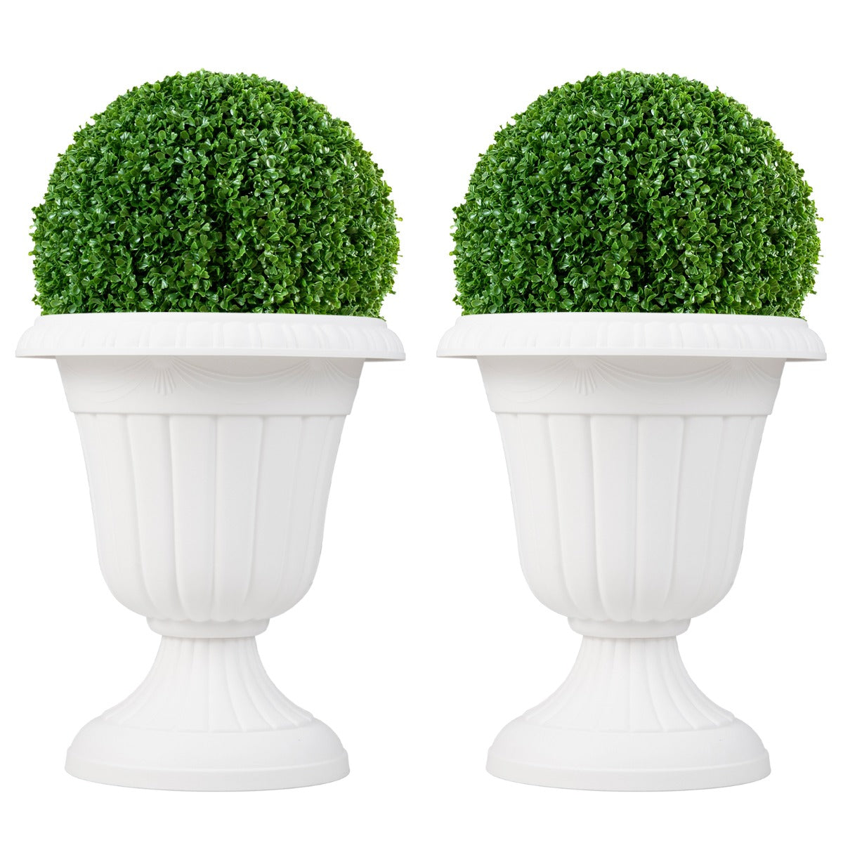 46cm Tall Vintage Planters Set of 2 Urn Plastic Flower Pots-Bronze