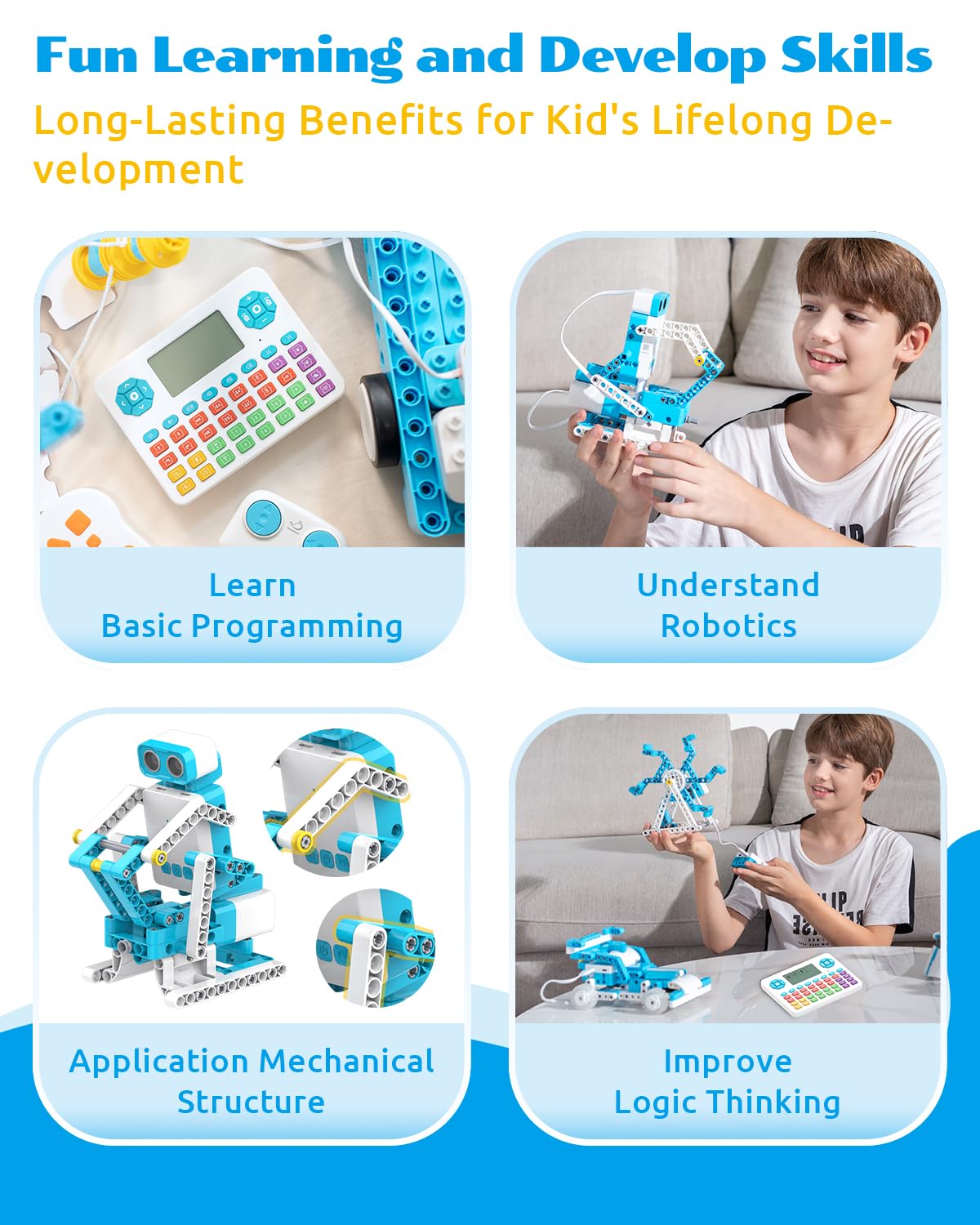 WhalesBot D3 Pro 12-in-1 STEM WeCode Pad – Screen-Free Coding Robot Kit for Kids Aged 6-8