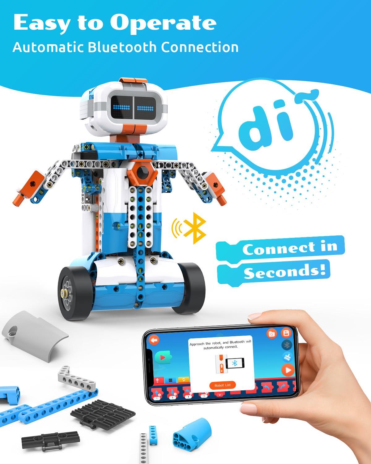 WhalesBot E7 Pro Coding & Remote Control Robot Kit for Kids 8-16 | Scratch, Python, STEM