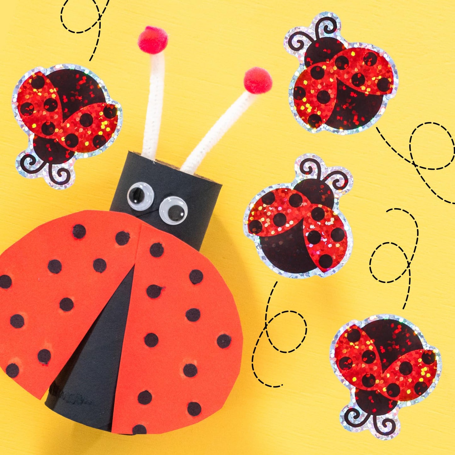 Whaline Summer Ladybug Stickers Roll – 500 Pcs, Waterproof & Self-Adhesive