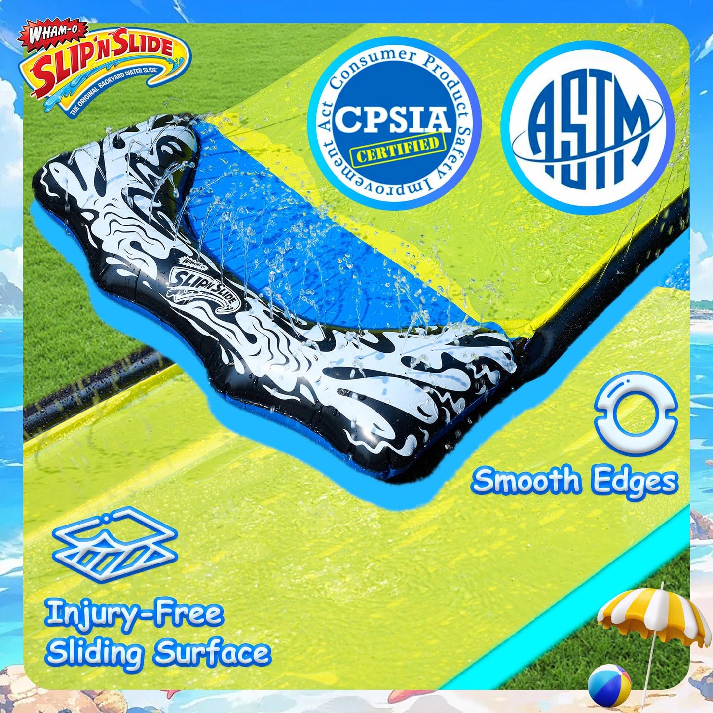 Wham-O Slip N Slide 18ft – Single Wave Rider Backyard Water Slide