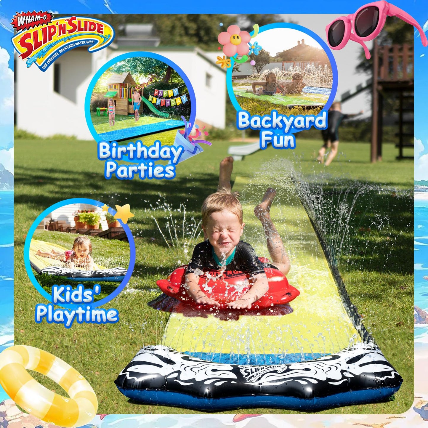 Wham-O Slip N Slide 18ft – Single Wave Rider Backyard Water Slide