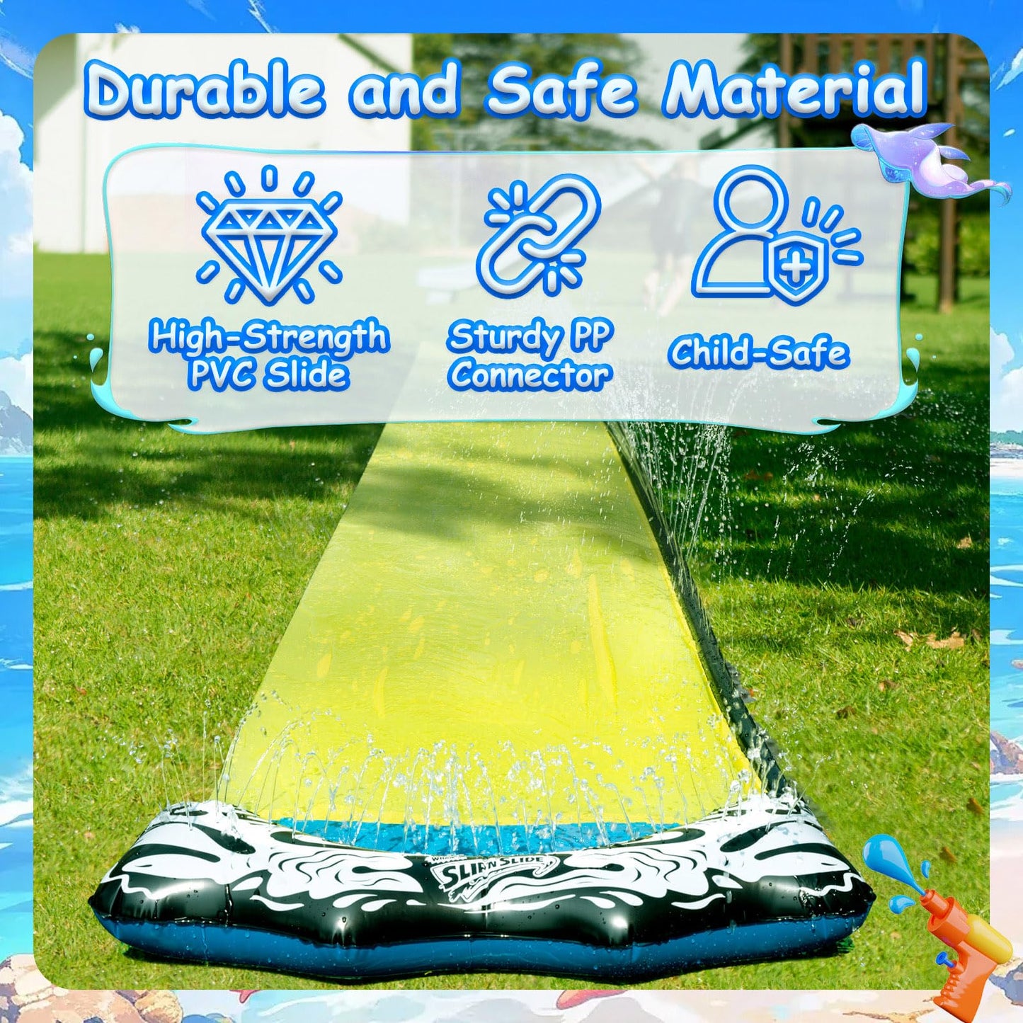 Wham-O Slip N Slide 18ft – Single Wave Rider Backyard Water Slide