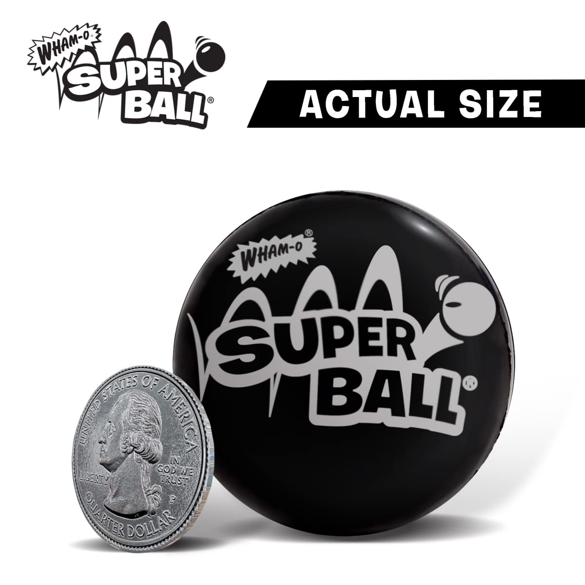 Wham-O Superball - The Original Black Ball | High-Bounce Classic