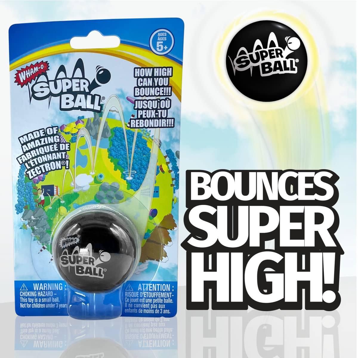 Wham-O Superball - The Original Black Ball | High-Bounce Classic
