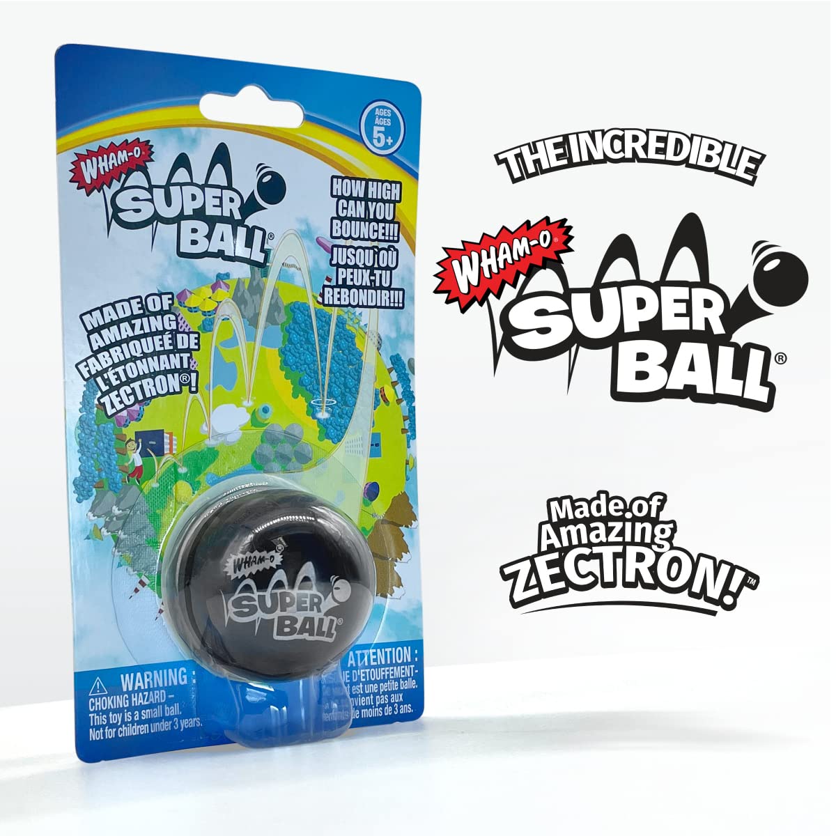 Wham-O Superball - The Original Black Ball | High-Bounce Classic