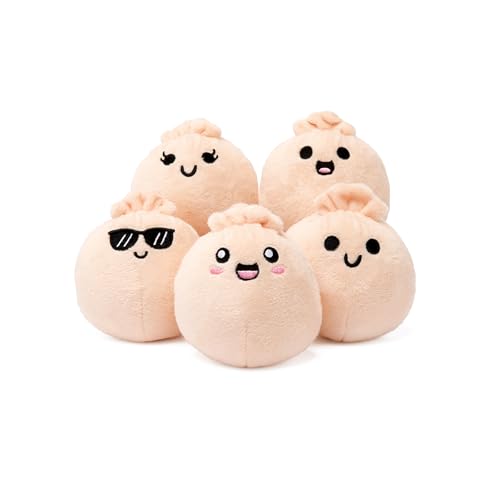 WHAT DO YOU MEME? Emotional Support Dumplings by Relatable – Valentines Day Plush Set, 5-Pack with Carrying Basket