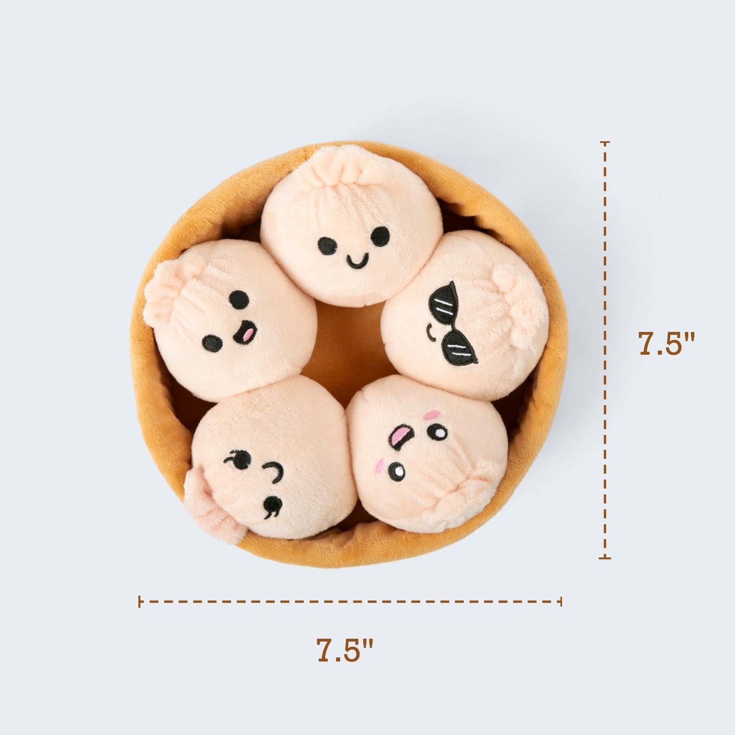 WHAT DO YOU MEME? Emotional Support Dumplings by Relatable – Valentines Day Plush Set, 5-Pack with Carrying Basket