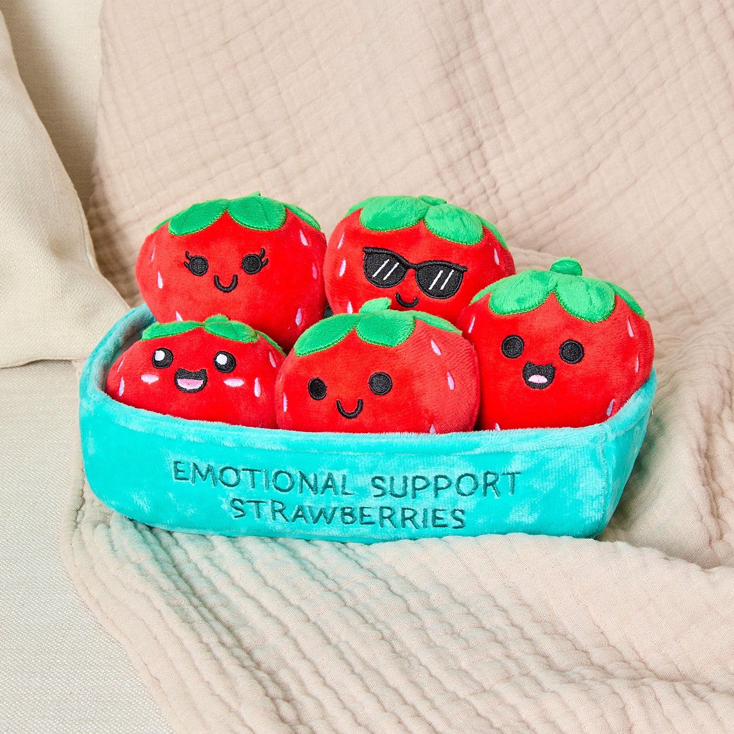 WHAT DO YOU MEME? Emotional Support Strawberries by Relatable – Plush Valentine Gift Set (5 Plush)