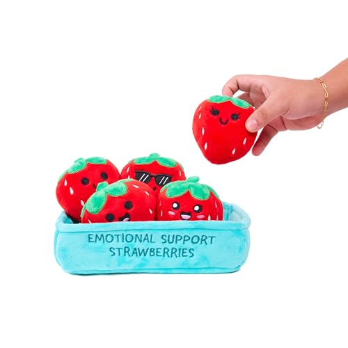 WHAT DO YOU MEME? Emotional Support Strawberries by Relatable – Plush Valentine Gift Set (5 Plush)