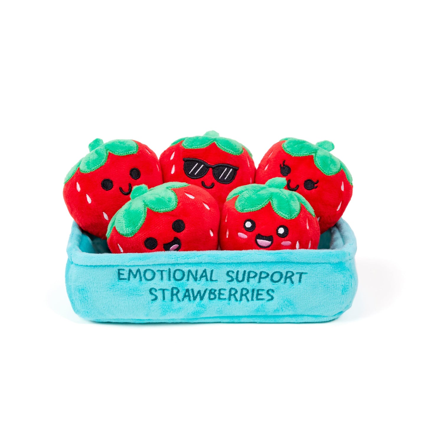 WHAT DO YOU MEME? Emotional Support Strawberries by Relatable – Plush Valentine Gift Set (5 Plush)
