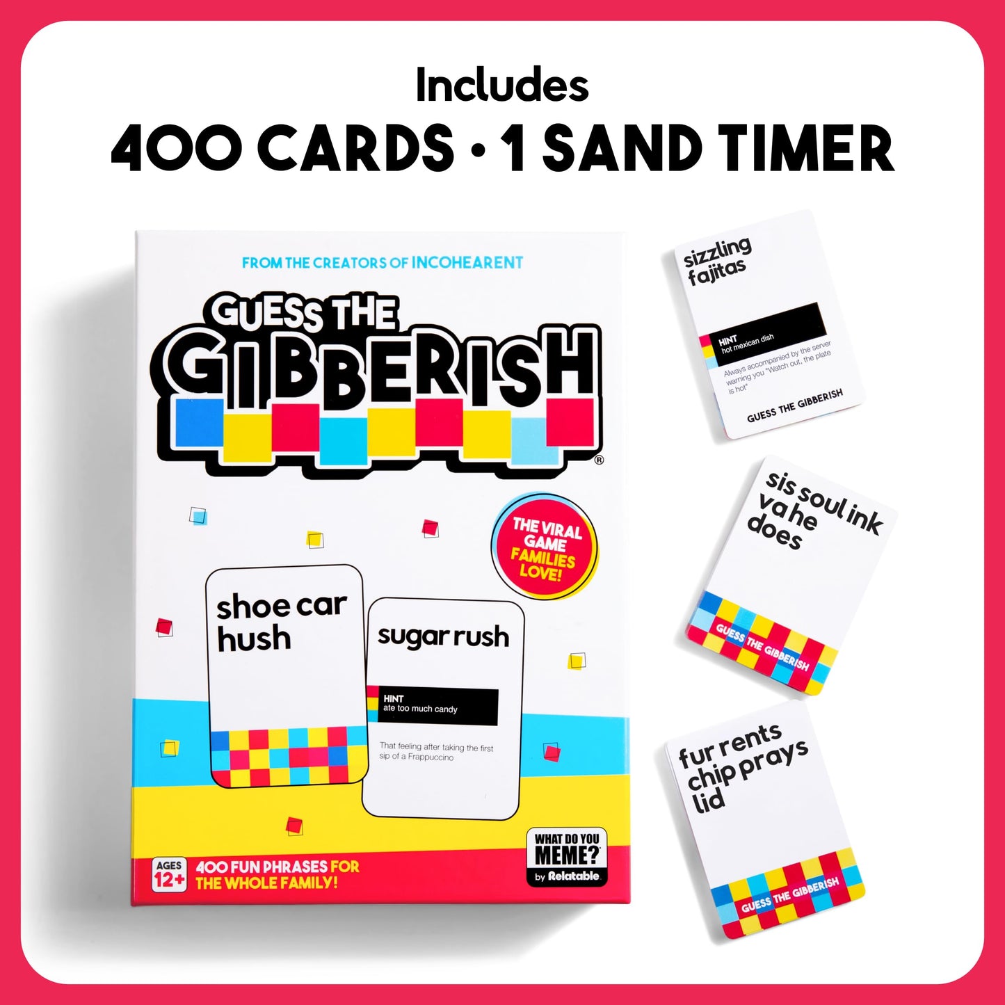 WHAT DO YOU MEME? Guess The Gibberish Card Game for Families – 400 Cards, Timer, Family-Friendly Fun