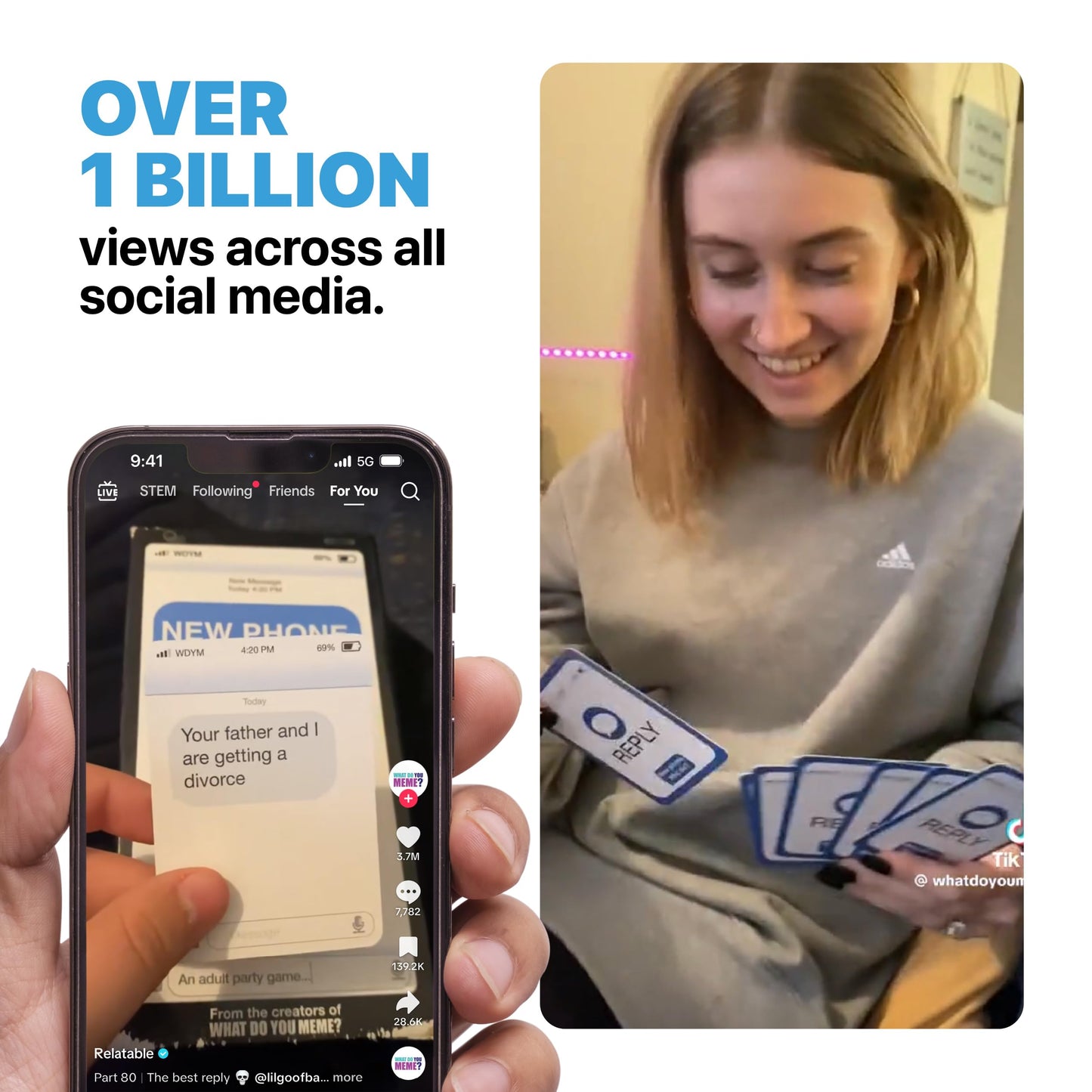 WHAT DO YOU MEME? New Phone, Who Dis? Spicier Edition – Adult Party Card Game (50 Inbox, 250 Reply Cards)