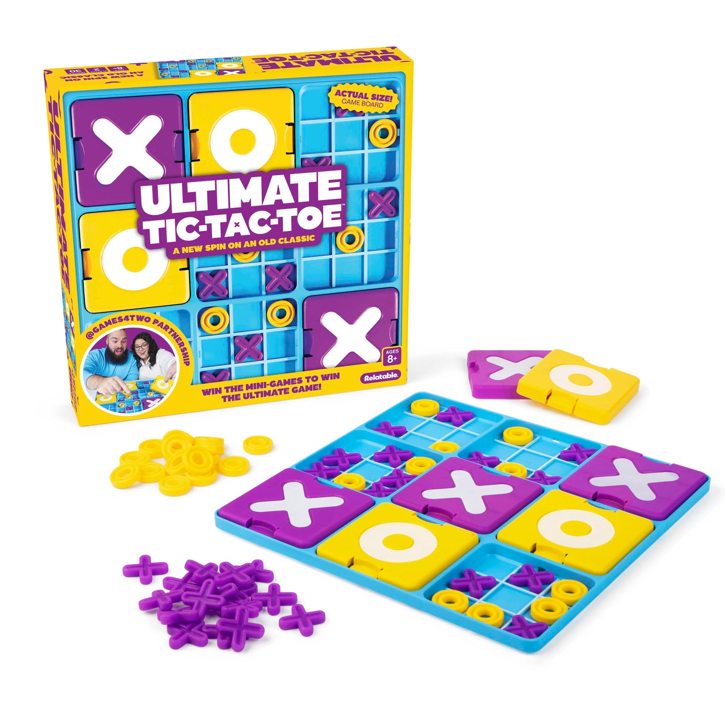 Ultimate Tic Tac Toe by WHAT DO YOU MEME? Travel-Ready 2-Player Strategy Game