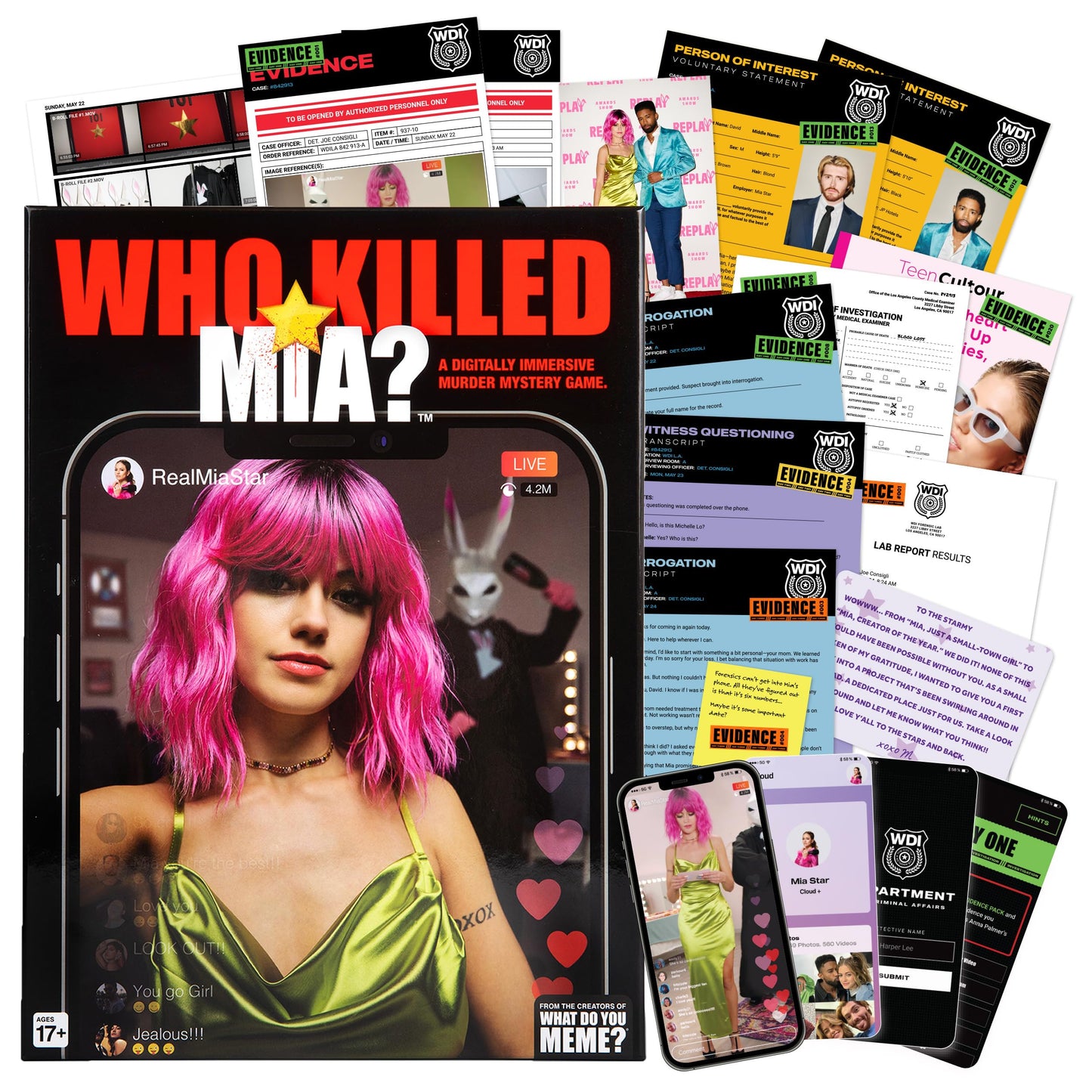 What Do You Meme? Who Killed Mia — Modern Murder Mystery Game for Adults